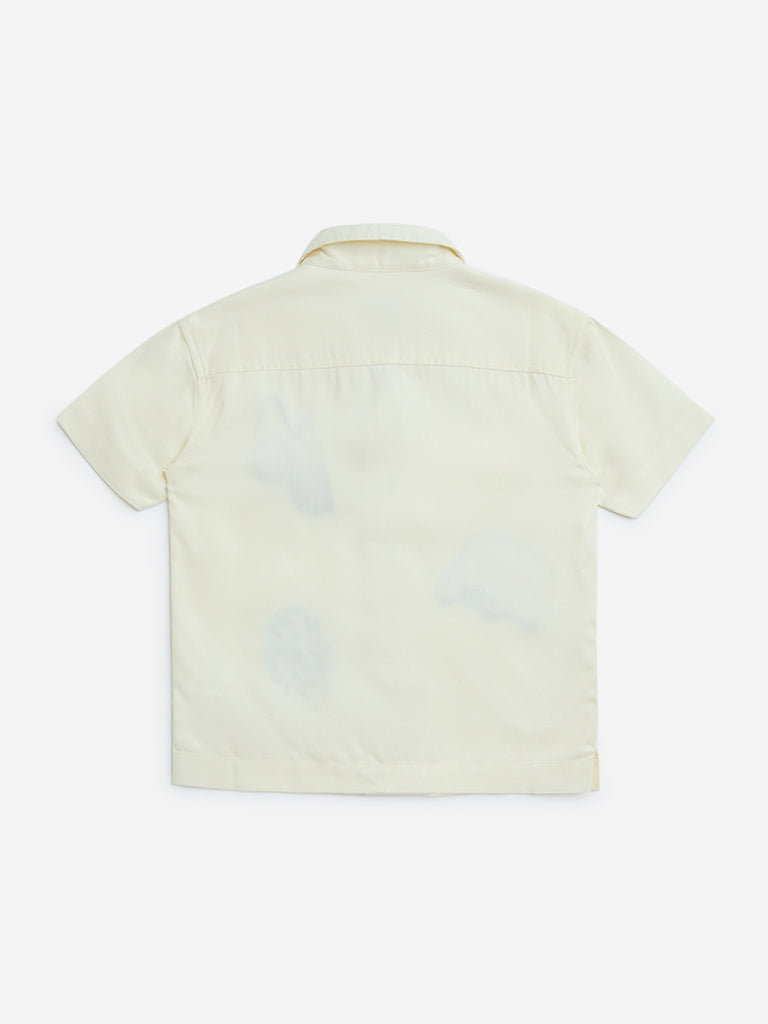 HOP Kids Off-White Printed Shirt