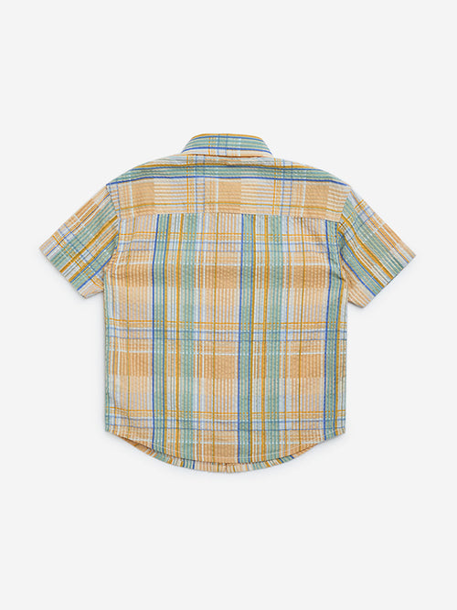 HOP Kids Multicolour Checkered Cotton Shirt