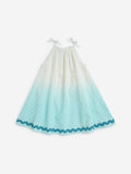 HOP Kids Aqua Ombre-Finish A-Line Cotton Dress