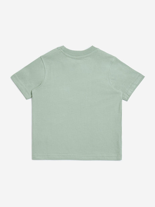 HOP Kids Sage Printed Cotton T-Shirt