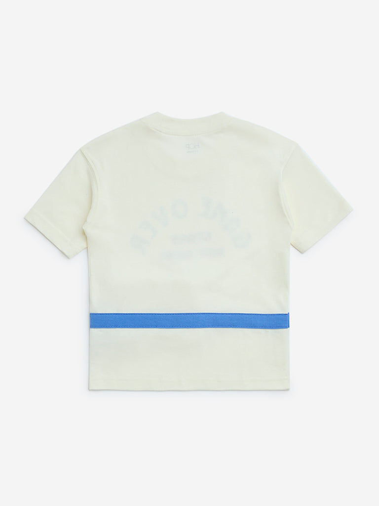 HOP Kids Off-White Graphic Design Cotton T-Shirt