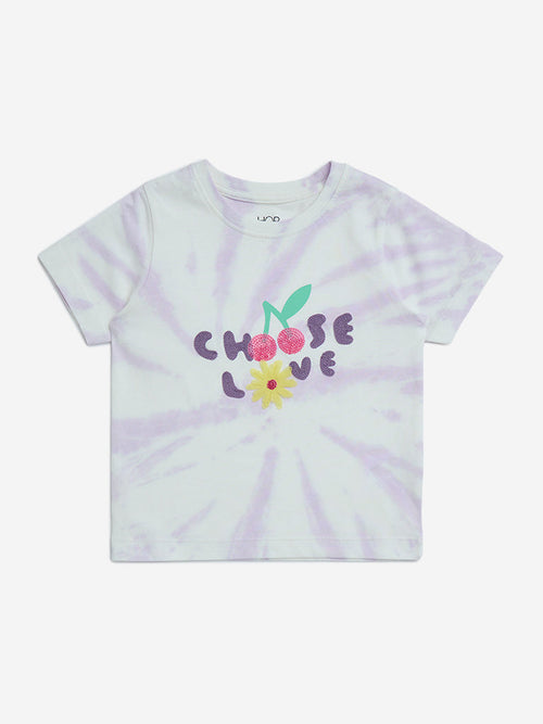 HOP Kids Lilac Tie-Dye Design Cotton T-Shirt