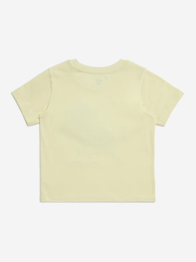 HOP Kids Yellow Bird Design Cotton T-Shirt