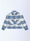 Y&F Kids Blue Check Design Shacket