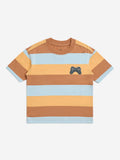 HOP Kids Brown Striped Design Cotton T-Shirt