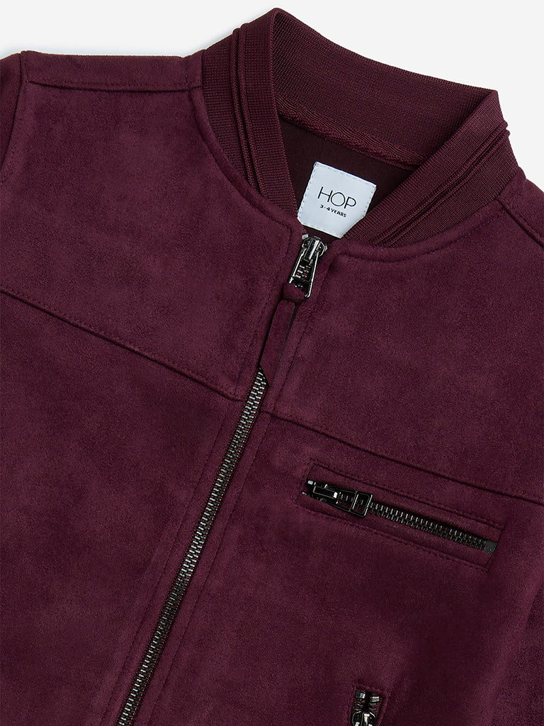 HOP Kids Wine Suede Jacket