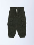 HOP Kids Olive Mid-Rise Corduroy Joggers