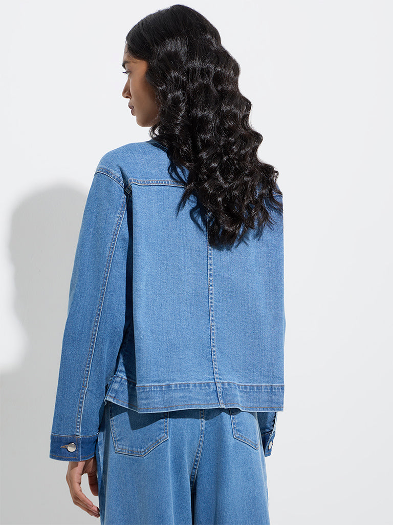 LOV Blue Cotton-Blend Denim Jacket