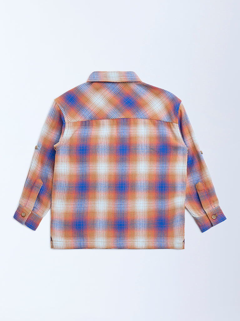 HOP Kids Multicolour Checks Design Cotton Shirt