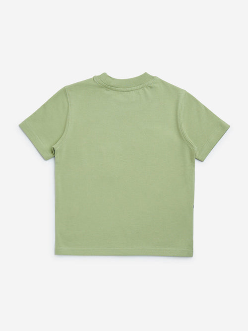 HOP Kids Sage Printed Cotton T-Shirt