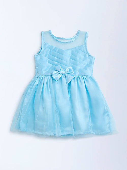 HOP Kids Blue Bow Design Party Dress