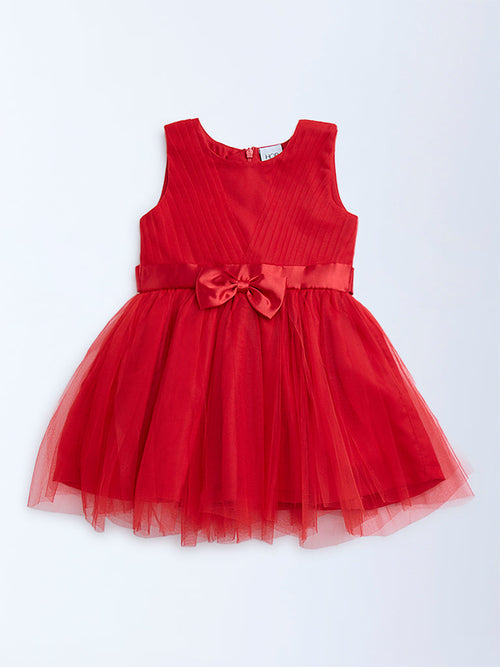HOP Kids Red Bow Design Party Dress