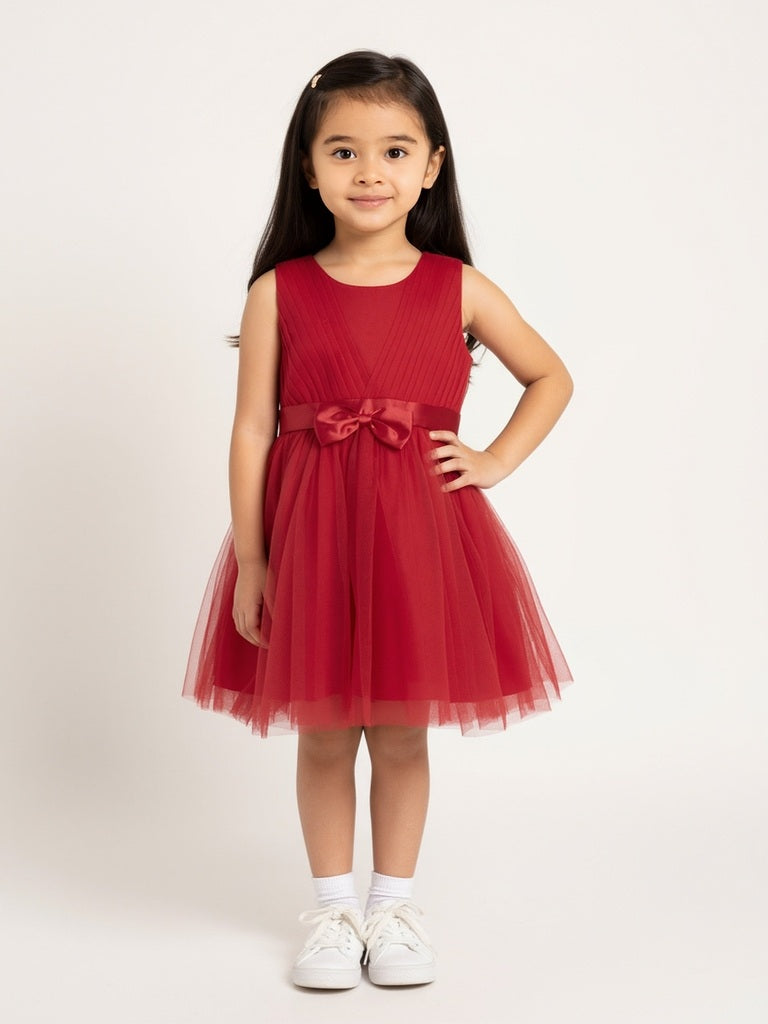 HOP Kids Red Bow Design Party Dress