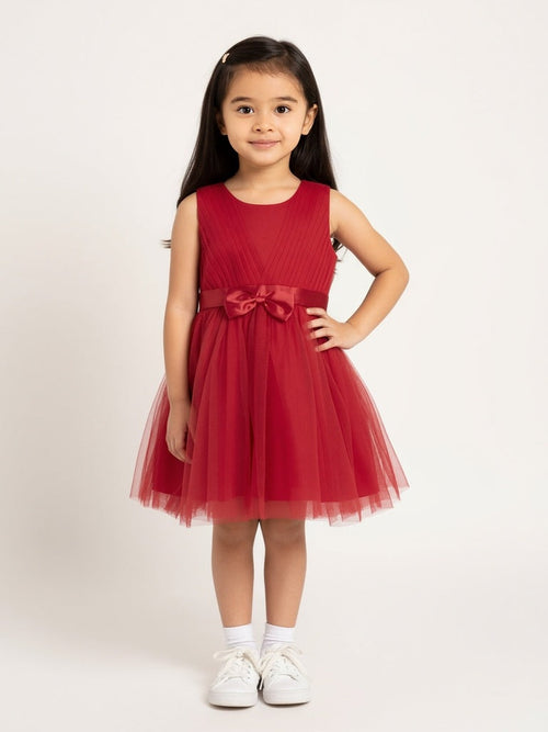 HOP Kids Red Bow Design Party Dress