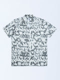 Y&F Kids Charcoal Abstract Design Resort-Fit Shirt
