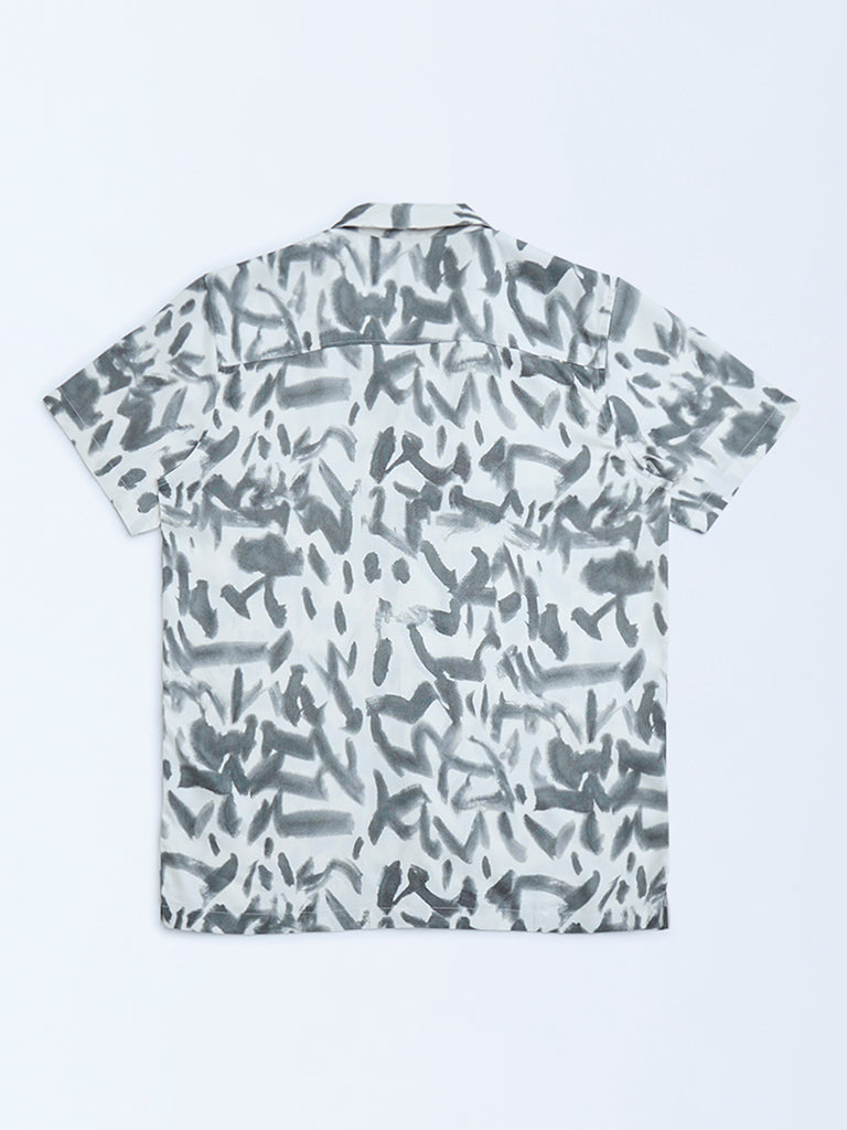 Y&F Kids Charcoal Abstract Design Resort-Fit Shirt
