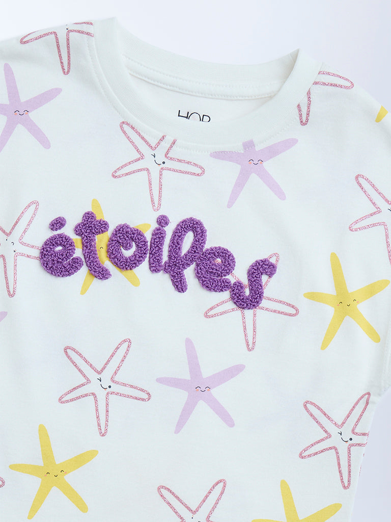 HOP Kids White Text Design Cotton Top