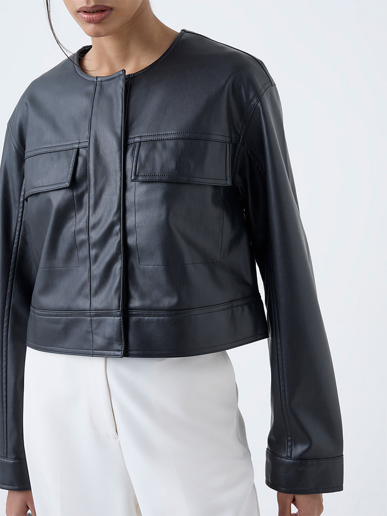 Wardrobe Black Faux Leather Jacket