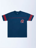 Y&F Kids Dark Blue Printed Cotton T-Shirt