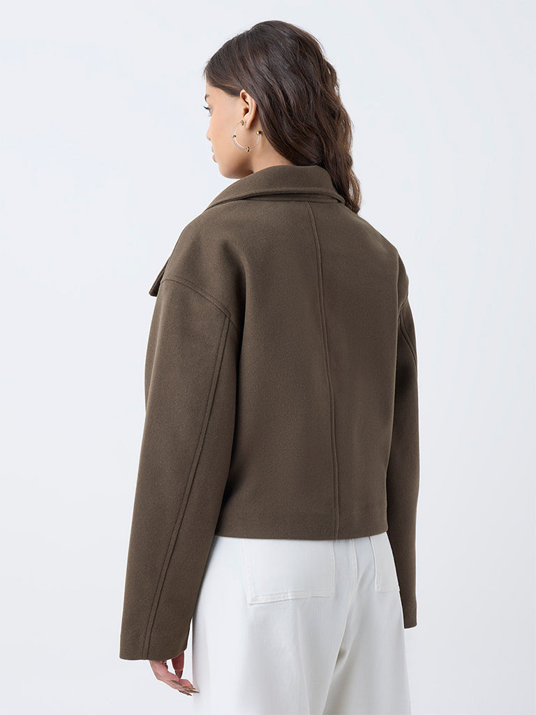 LOV Dark Olive Solid Jacket