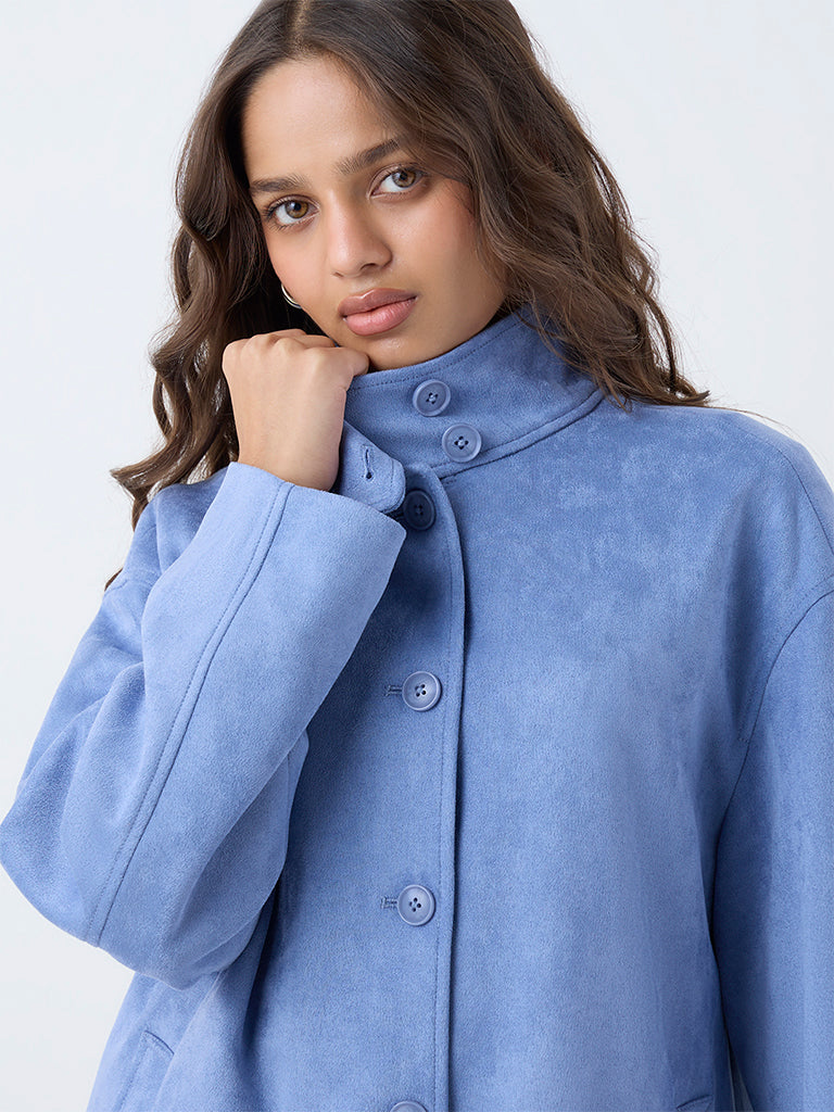 LOV Dusty Blue Suede Jacket