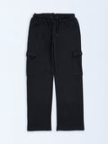 Y&F Kids Black Mid-Rise Cotton-Blend Track Pants