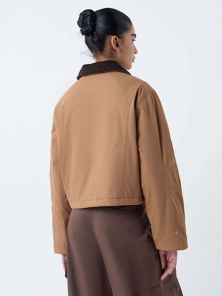 Nuon Light Brown Solid Jacket