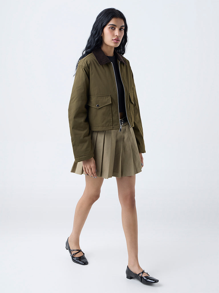 Nuon Olive Solid Jacket