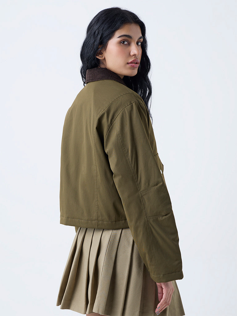 Nuon Olive Solid Jacket