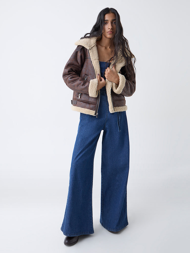 Nuon Brown Solid Jacket