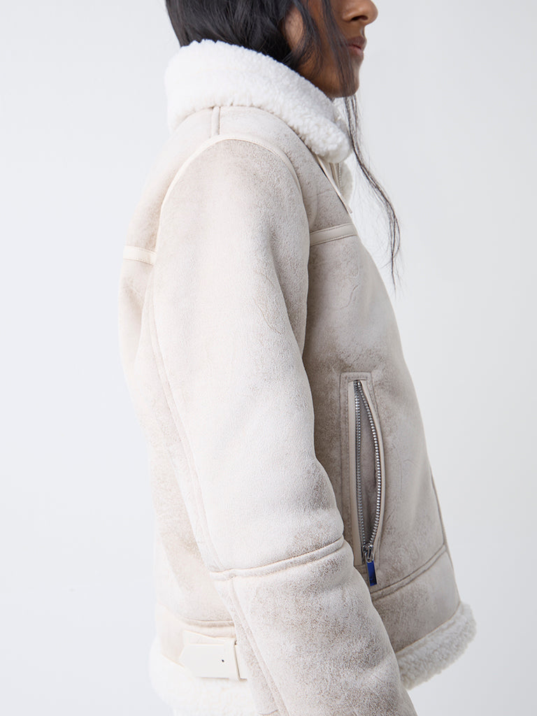 Nuon Off-White Solid Jacket