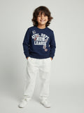 HOP Kids Navy Text Detailed Cotton Sweatshirt