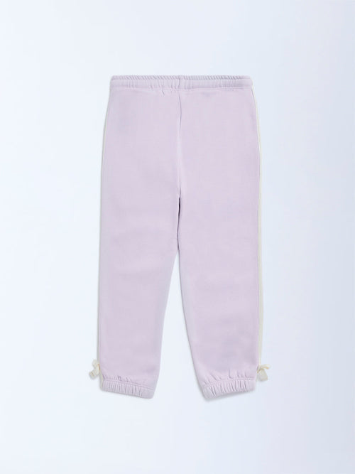 HOP Kids Lilac High-Rise Cotton-Blend Joggers