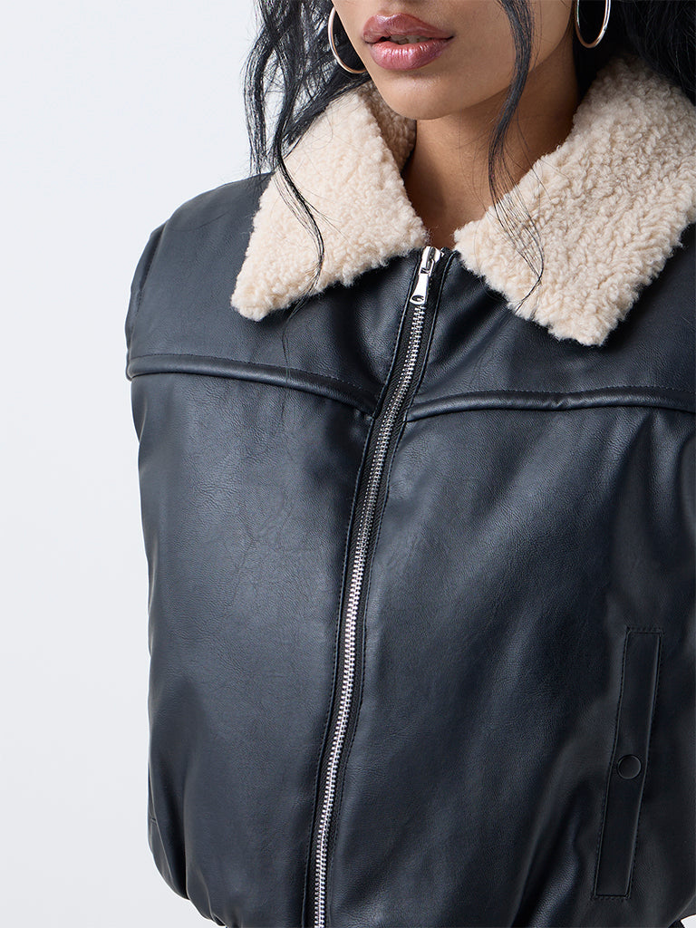 Nuon Black Faux Leather Jacket