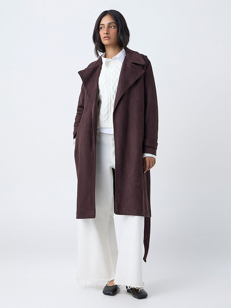 LOV Dark Brown Coat with Belt