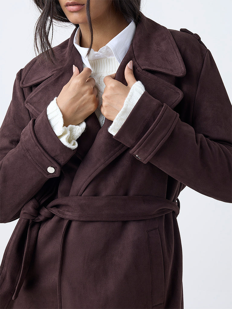 LOV Dark Brown Coat with Belt