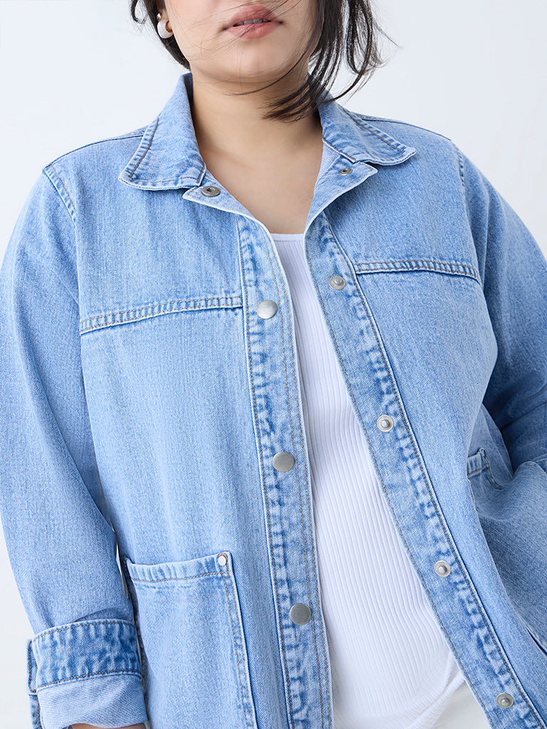 Gia Light Blue Washed Denim Jacket
