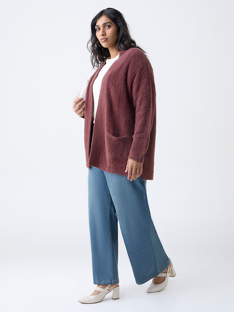 Gia Dark Brown Fleece-Textured Shrug