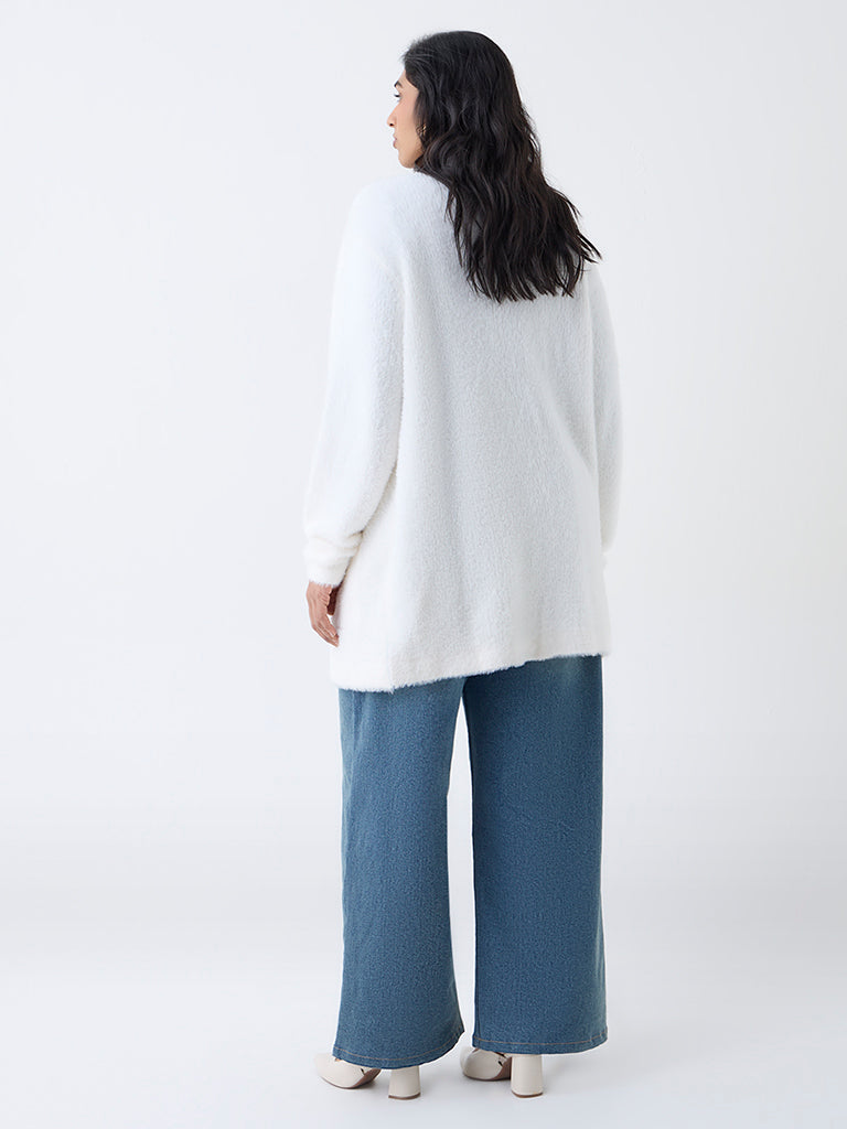 Gia Off-White Fleece-Textured Shrug