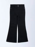 Y&F Kids Black High-Rise Bootcut Jeans