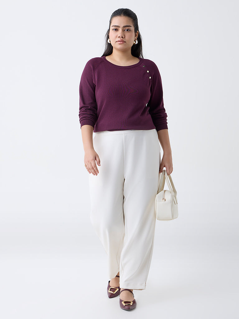 Gia Plum Knit Textured Sweater