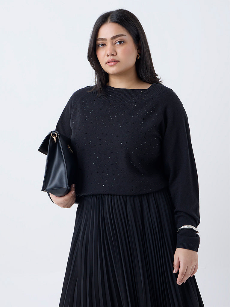 Gia Black Embellished Top