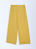 Utsa Kids Yellow Solid Cotton Ethnic Pants - (8-14yrs)