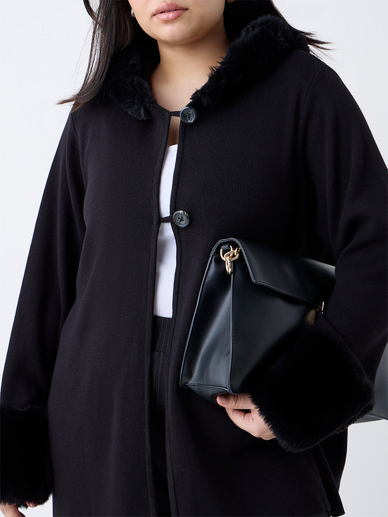 Gia Black Solid Cardigan