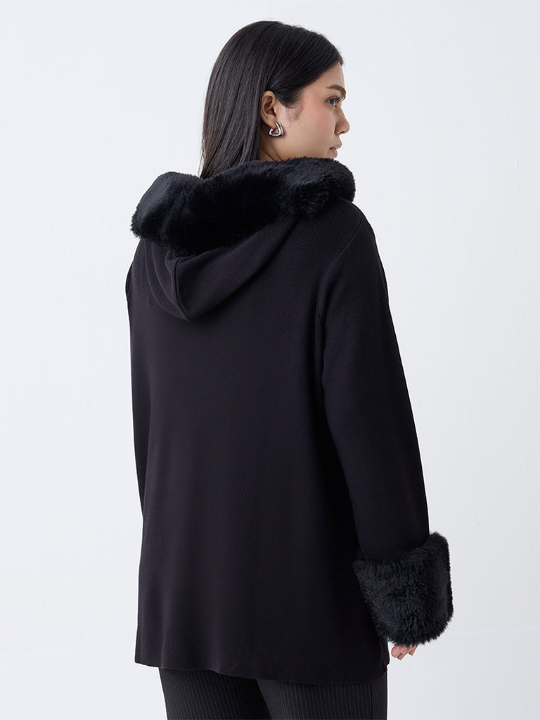 Gia Black Solid Cardigan