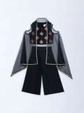 Utsa Kids Black Floral Embroidered Ethnic Set - (2-8yrs)