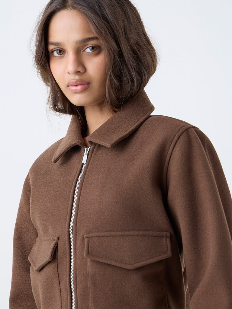 LOV Brown Solid Jacket