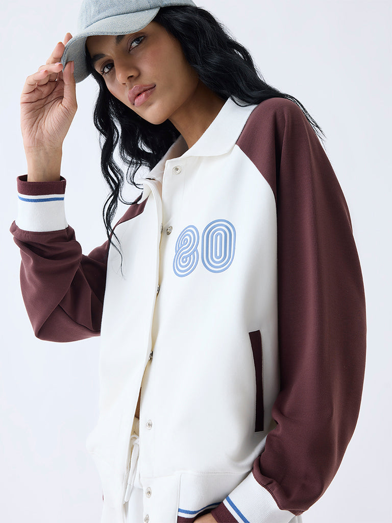 Studiofit White Typographic Jacket