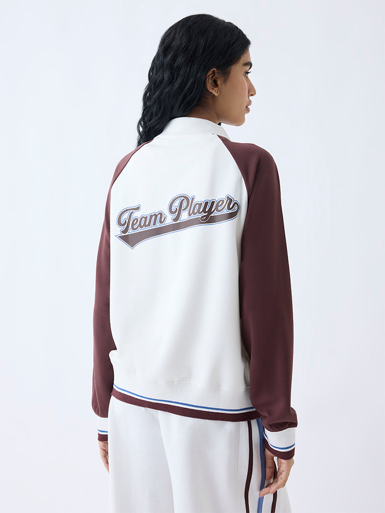 Studiofit White Typographic Jacket