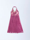 Utsa Kids Dusty Rose Floral Pattern Halter-Neck Dress - (2-8yrs)